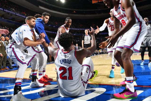  76人恩比德伤愈回归，内线统治力依旧惊人  